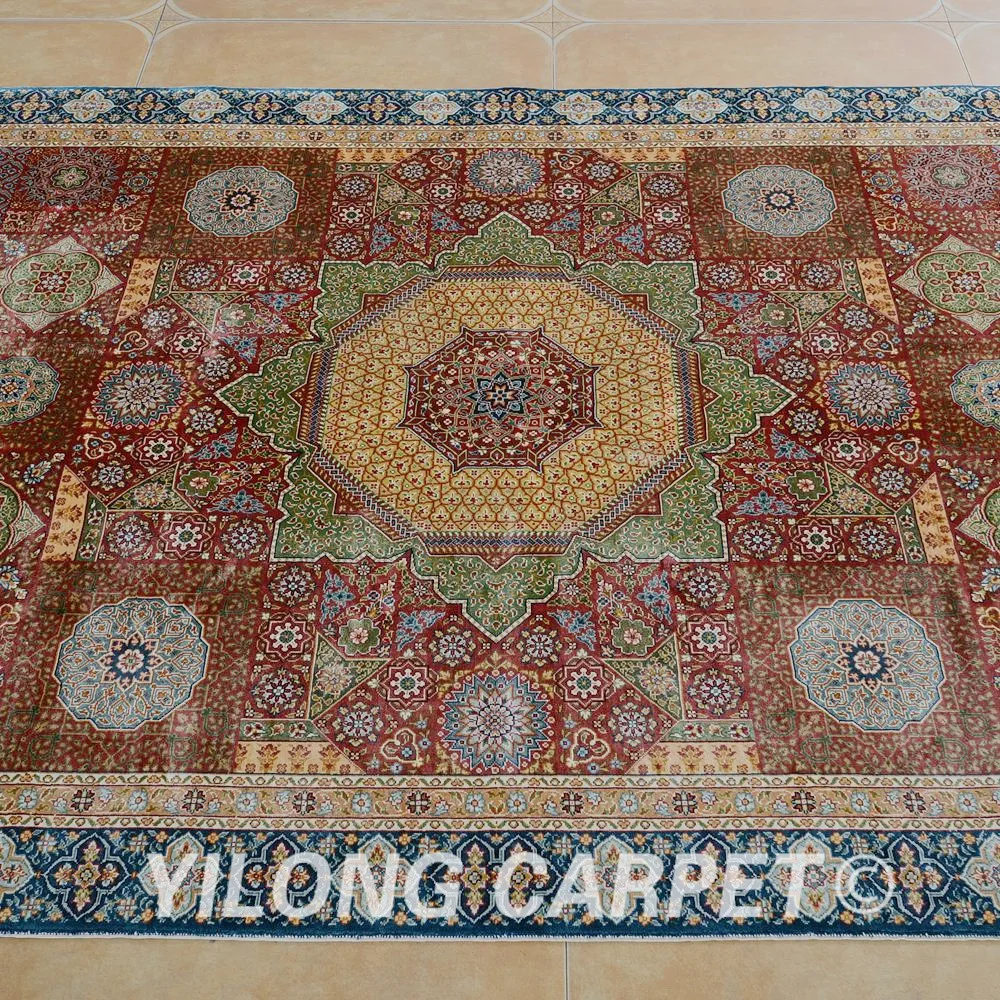 Yilong 4 3 'x6. 2' Традиционный турецкий оранжевый Шелковый ковер Vantage тонкие