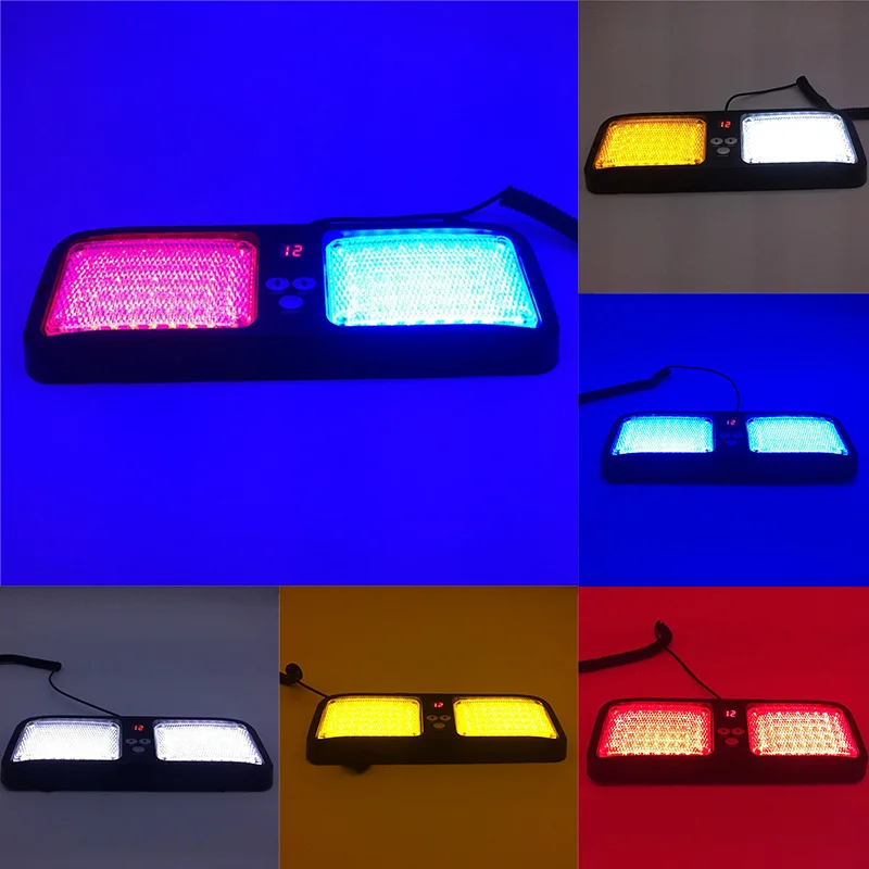 

Hot 86LED Car Warning Light Sun Visor Panel Mounted 12 Modes Flashing Lamp for Emergency BX