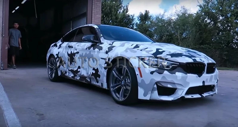 black white big snow camo vinyl car sticker 99