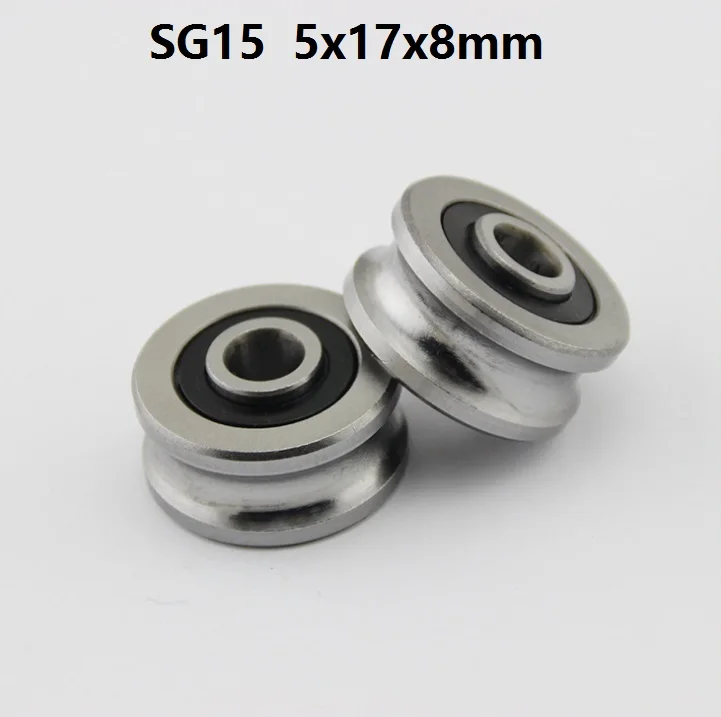 20/50 шт./лот SG15 5x17x8 мм U паз роликовый подшипник колеса шкив шариковый направляющий