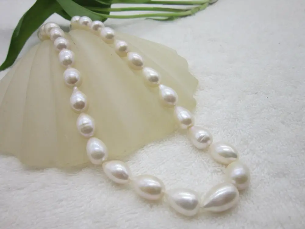 

REAL PICTURE 11-13MM TAHITIAN NATURAL SOUTH SEA WHITE PEARL NECKLACE 925silver