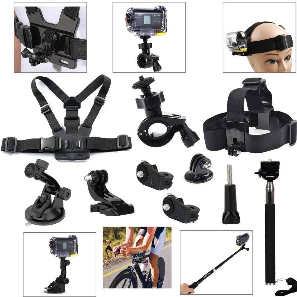 For Gopro Hero/ Xiaomi Yi Accessories Kit for Sony Action Cam HDR AS15