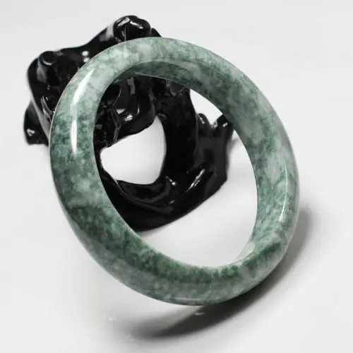 

01818 Certified Grade "A" Natural Green Jadeite Jade Gems Bracelet Bangle
