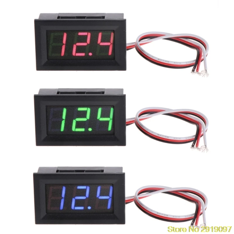 

Mini Voltmeter Tester Digital Voltage Test Battery DC 0-30V Red/Blue/Green Auto Car