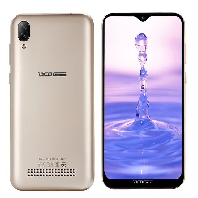 DOOGEE Y8c Android 8,1, 6,1 дюймов, 19:9, дроп LTPS экран, смартфон MTK6580, 1 ГБ ОЗУ, 16 Гб ПЗУ, 3400 мАч, две sim-карты, 8 Мп+ 5 МП, WCDMA - Цвет: gold