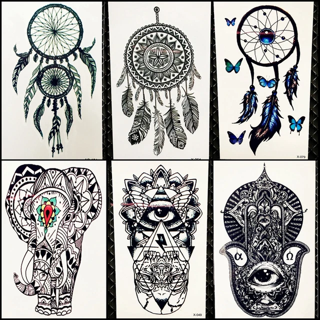3d Dreamcatcher Tattoo Stickers Tribal Ganesha Women Arm Makeup Temporary  Tattoo Black Dream Catcher Girls Neck Tattoo Henna - Temporary Tattoos -  AliExpress