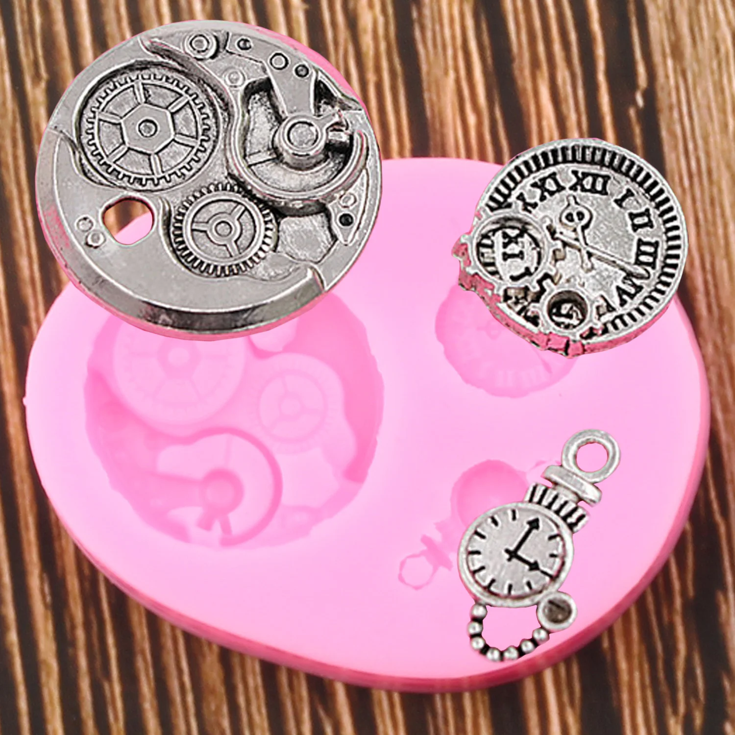 

DIY Clock Silicone Molds 3D Crafts Fondant Cake Tool Watch Cupcake Decorating Tools Chocolate Candy Moulds