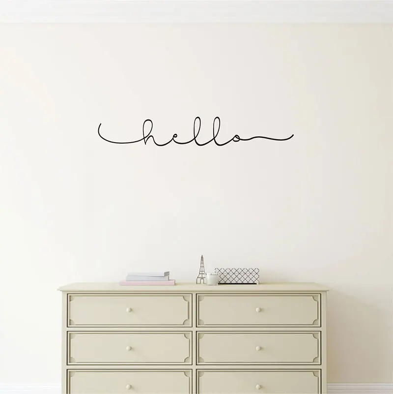 STIZZY Wall Decal Simple Quotes Hello Wall Sticker Modern Design