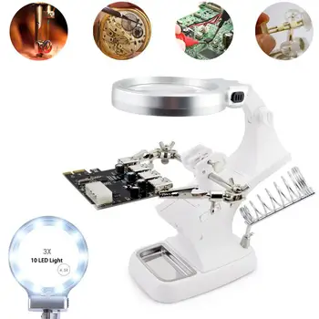 

DSstyles 360Degree Rotating LED Magnifying Glass Table Lamp for Maintenance Tool