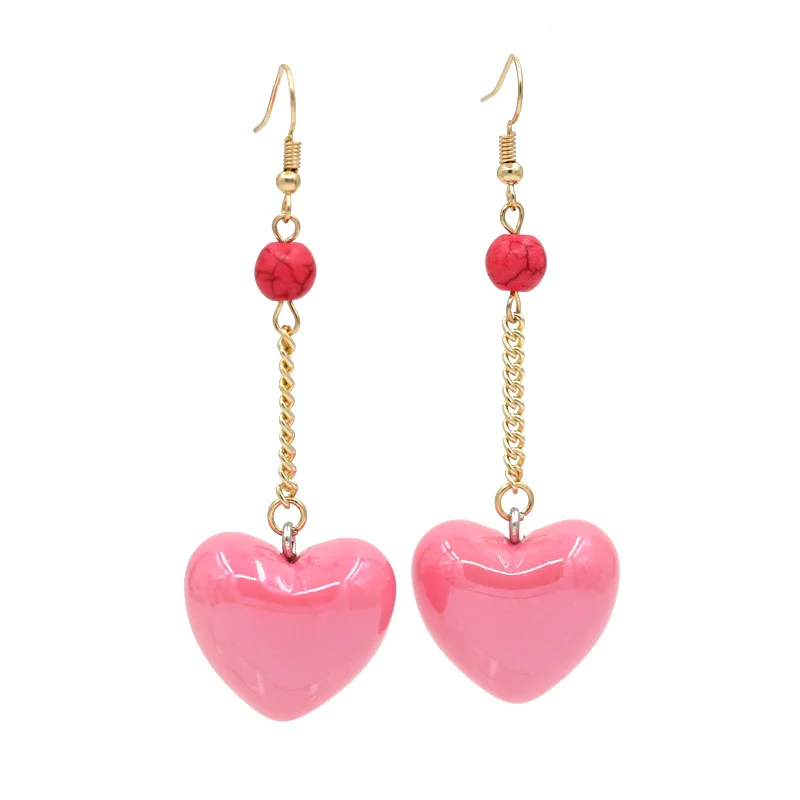 

Women's Acrylic Earrings Fashion Wedding Party Jewelry Sparkling Heart Pendant Drop Earrings