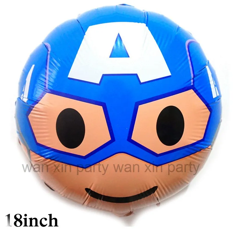 5 шт./лот) фольгированные шары Капитан Америка 18 дюймов круглый стиль Капитан Америка Гелиевый шар для Мстителей вечерние воздушные шары