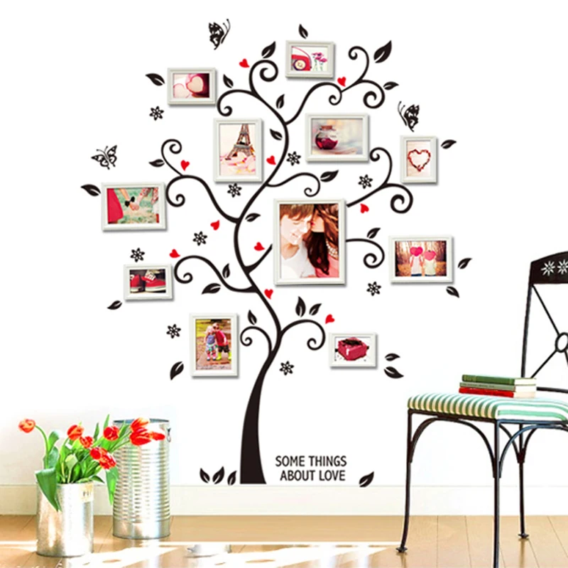 Фоторамка из ПВХ Happy tree креативные настенные наклейки с бабочками для украшения
