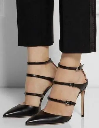 Moraima Snc/модные женские туфли-лодочки с острым носком и 3 ремешками; женские летние туфли с ремешком на пряжке; туфли на высоком каблуке для вечеринок