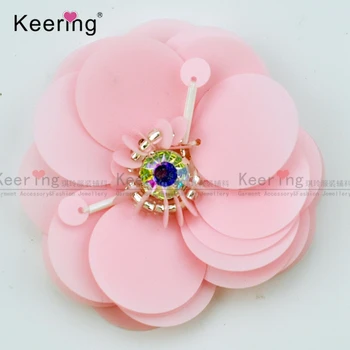 

Fancy Handmade 6.5 CM Pink Flower Sequin Patches WPHB-184