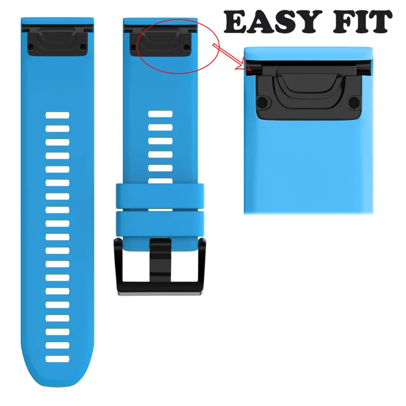 

ASHEI 26mm Easy Fit Watchbands For Garmin Fenix 5X Bands Soft Silicone Quick Release Watch Strap For Garmin Fenix 3/Fenix 3 HR