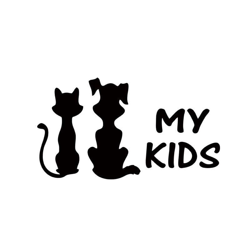 

Cool Graphics My Kids Cat And Dog Car Sticker Window Vinyl Truck Decal Car Stying Jdm