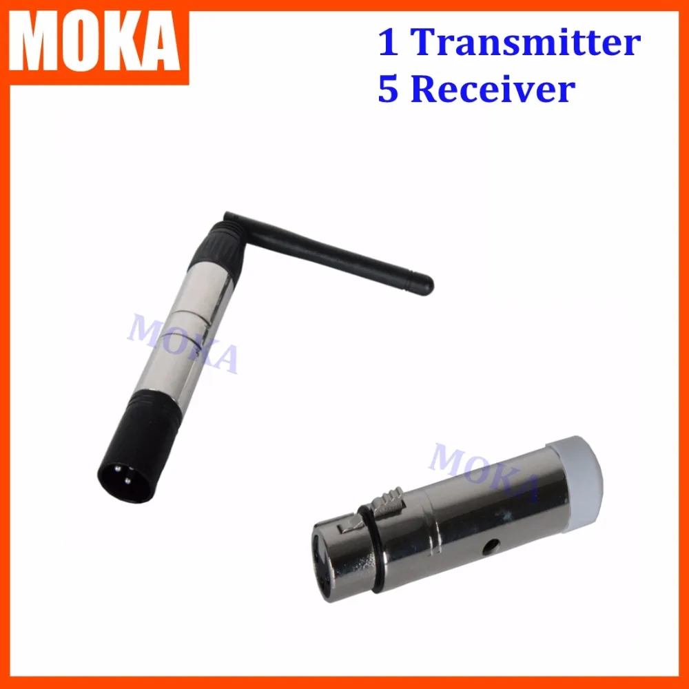 

6 Pcs/lot Wireless DMX512 Transmitter And Receiver 2.4Ghz Wireless Controlling Male &Female Plug for LED Par Stage Effect Light