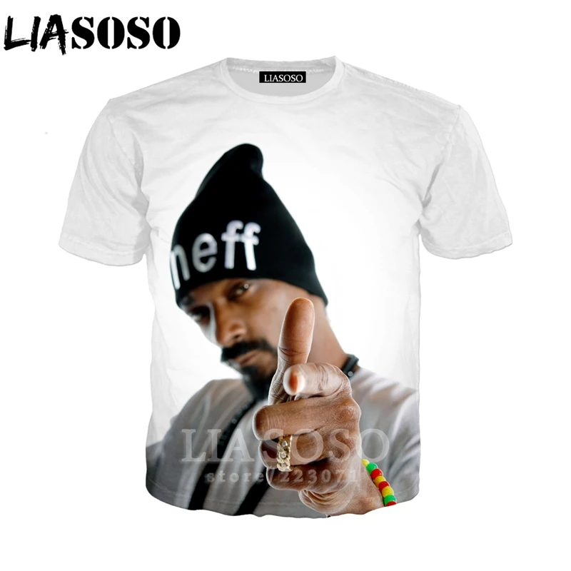 LIASOSO Летний Новый Мужской Женский свитшот с 3D принтом рэпер певец Snoop Dogg футболка