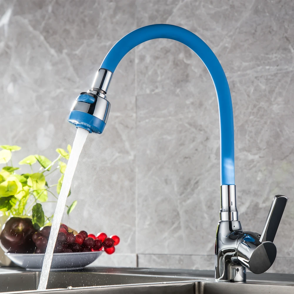 Business Style Silica Gel Nose Any Direction Rotating Kitchen Faucet Cold and Hot Water Mixer Torneira Cozinha Single Handle Tap3