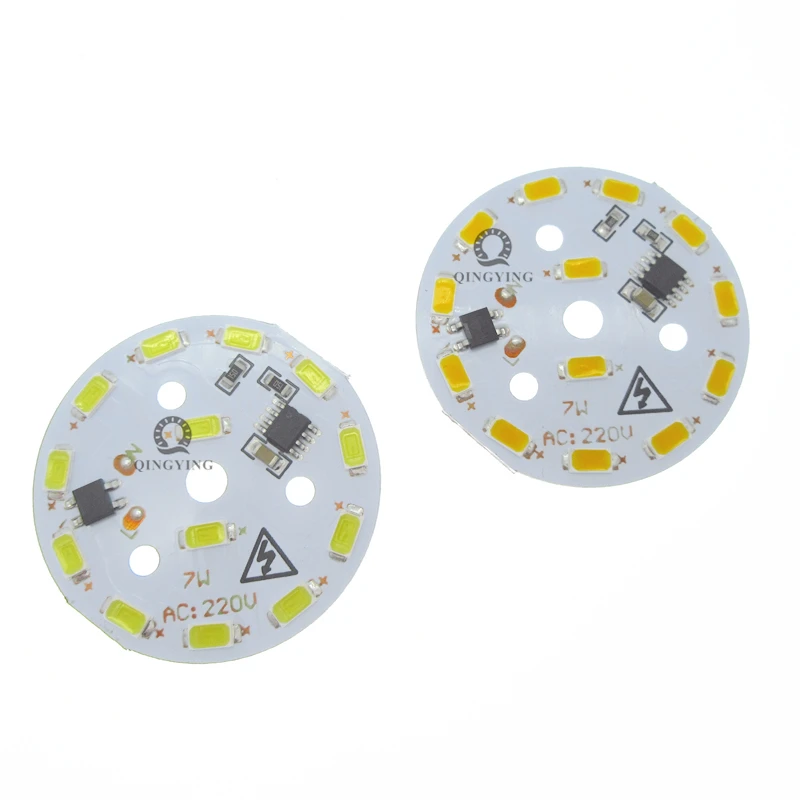 

20 pieces AC220v 7W led light panel, 5730SMD dimmable led pcb, 44mm diameter white/warm white Aluminum lamp plate