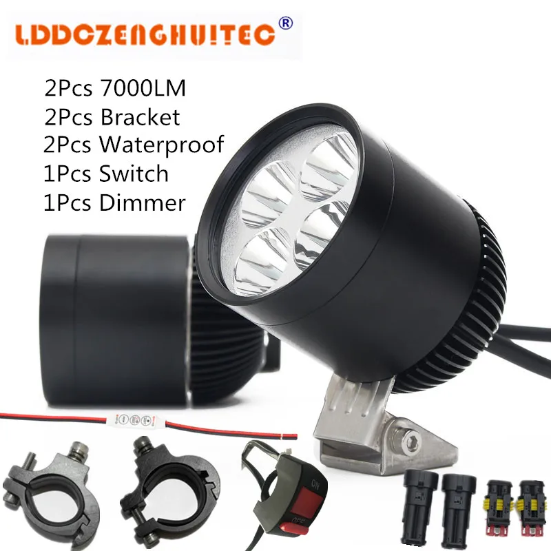 

LDDCZENGHUITEC 35W 7000LM Motorcycles LED Headlight Spot Lights with for Moto Cars Fog Lamp Auxiliary lamp Fog lamp