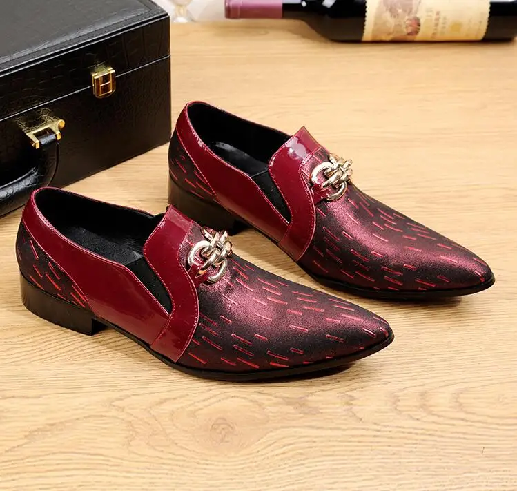 New Imitate Genuine Leather Men Oxford Shoes Slip on Pointed toes ...