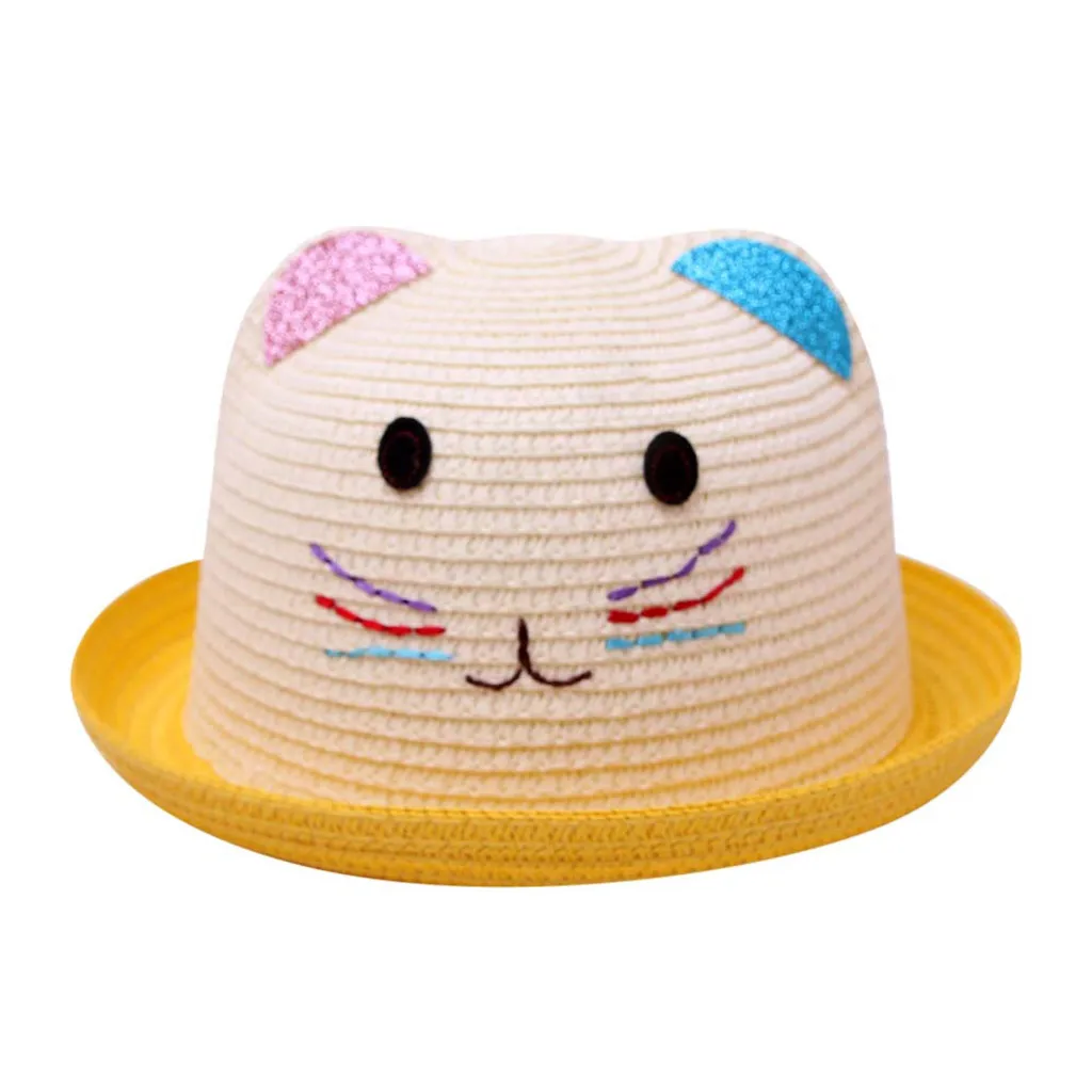 

Straw Hat Kids Hat Boy Girls Hat Cap Baby Cartoon Children Breathable Hat MM513