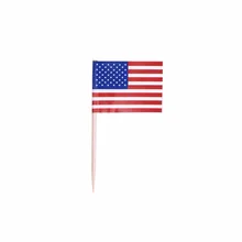 100PCS/Lot American Flag Fruit Fork Dessert Forks Cake Salad Vegetable Food Forks Pick Dinnerware Bonsai Decor Party Supplies