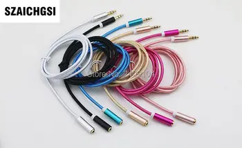 

SZAICHGSI 3.5mm Jack Female to Male Earphone Headphone Stereo Audio Extension Cable Cord for Speaker Phone Nylon Wire 100pcs