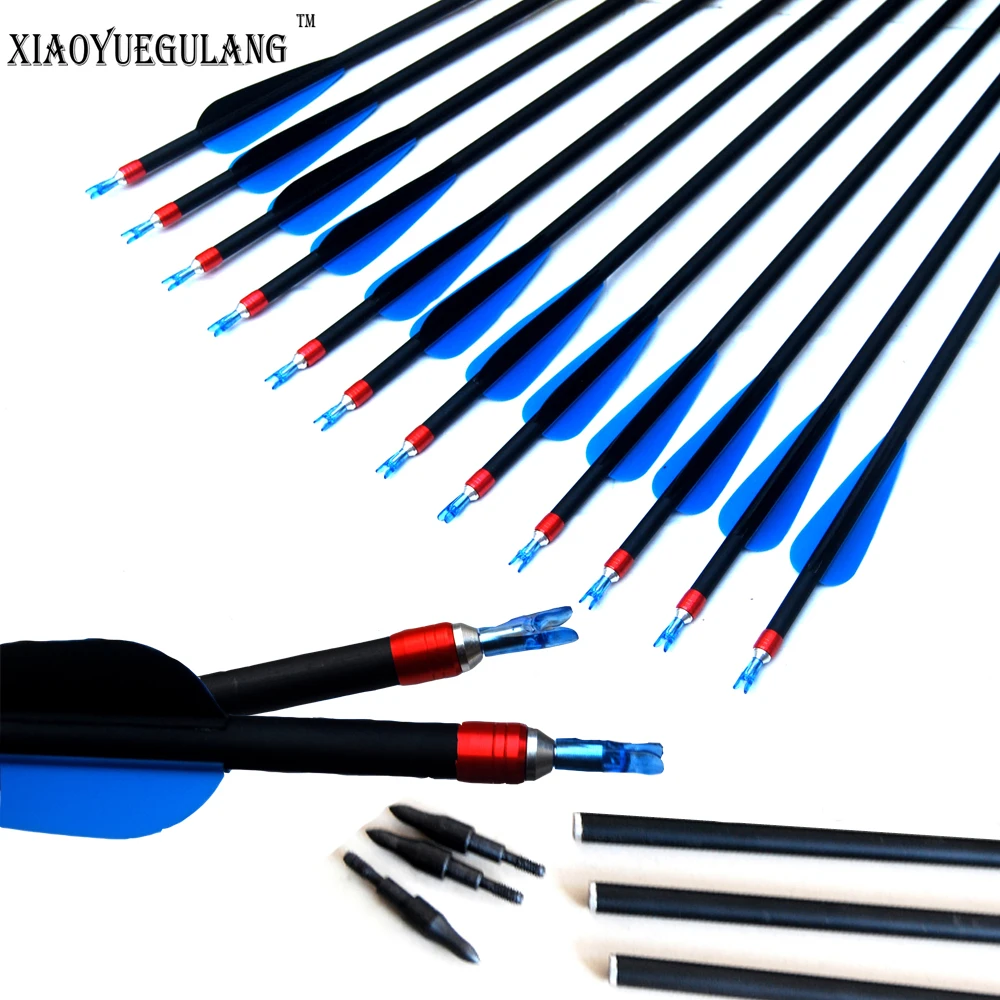 Pure Carbon Arrow Spine 350 Pure Carbon Arrow Shaft with green and