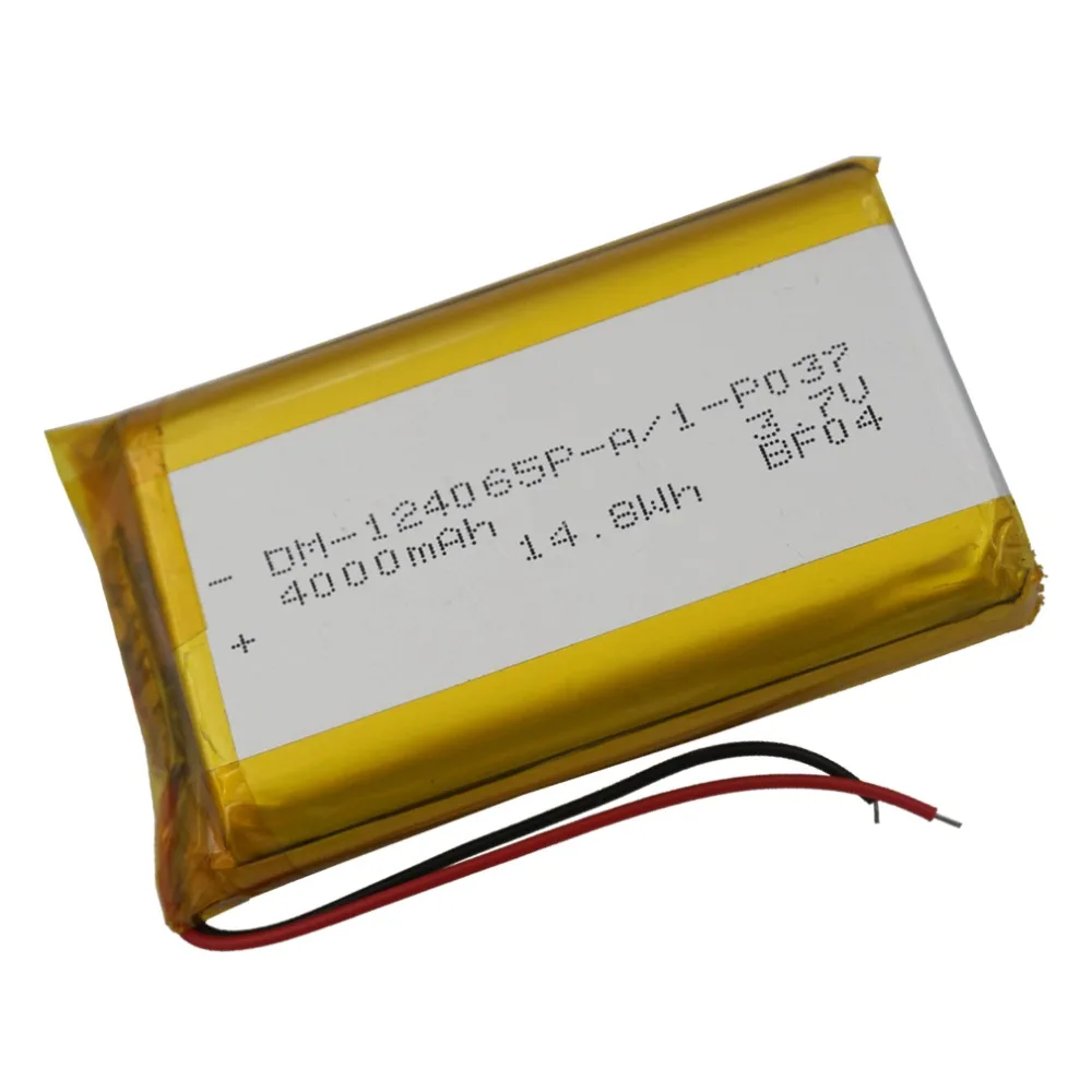 

XINJ 3.7V 4000mAh Lithium Polymer Rechargeable Li-Po Battery 124065 For GPS PDA MID PSP Phone PDF Power bank Portable Tablet PC