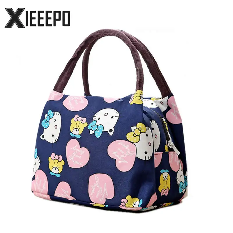 Girl Cartoon Hello Kitty font b Lunch b font font b Bag b font Portable Insulated