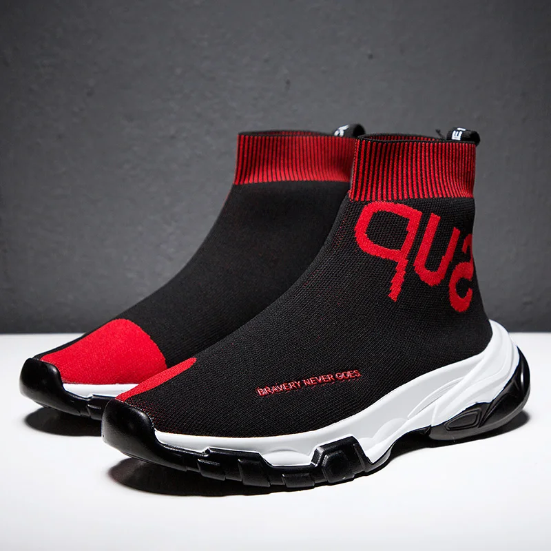 

Popular Girls Running Sneakers High Top Sock Sneaker Women 2019 New Trend Ladies Sport Shoes Brand Designer Walking Women Shoes