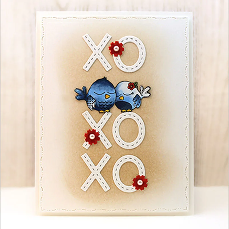

Stitched XOXO Metal Cutting Die Stencil For Scrapbooking Paper Cards Crafts New Valentine's Day Dies Handmade Decorative Emboss