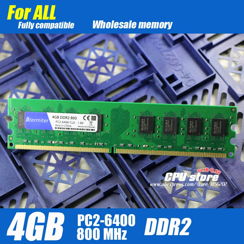 

Atermiter New 4GB DDR2 PC2-6400 800MHz For Desktop PC DIMM Memory RAM 240 pins (For intel amd) System High Compatible