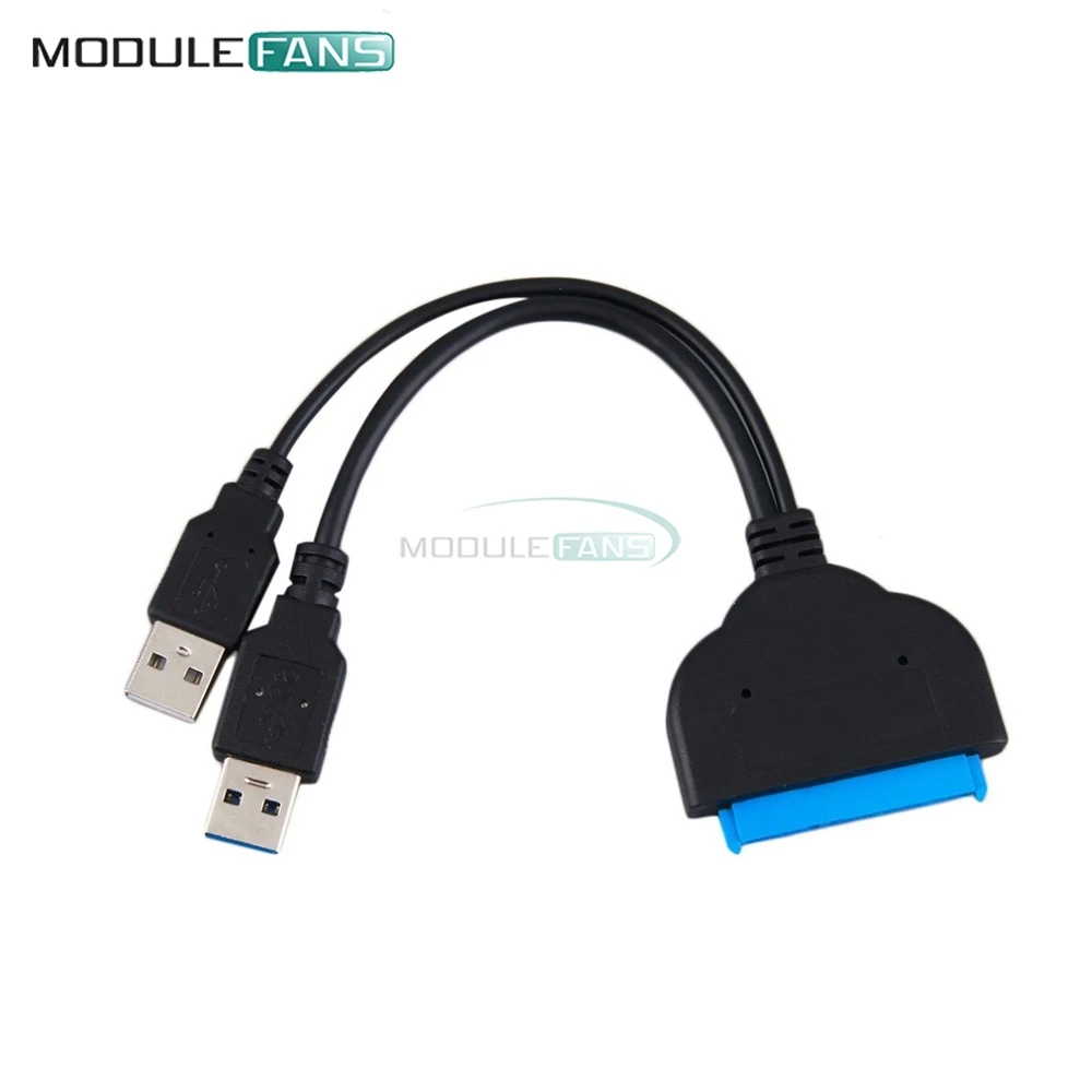 

2.5 Inch USB 3.0 To SATA 22 Pin Hard Disk Driver SSD Adapter Connector Converter Cable Dual Double USB High Speed