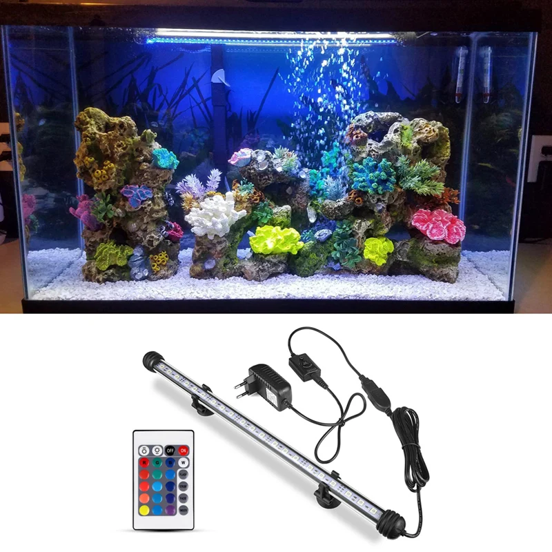 RGB Remote Control Fish Tank Light Aquarium LED Lighting Clip on