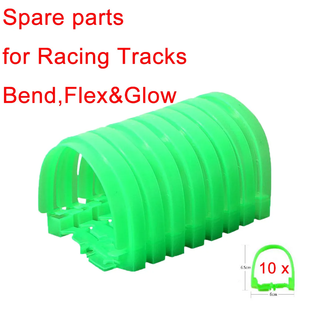 

10pcs/lot Spare Parts for Racing Tracks That Bend,Flex ,Glow in the dark,Color Random, Puzzle Educational Toys for 4.5cm tracks
