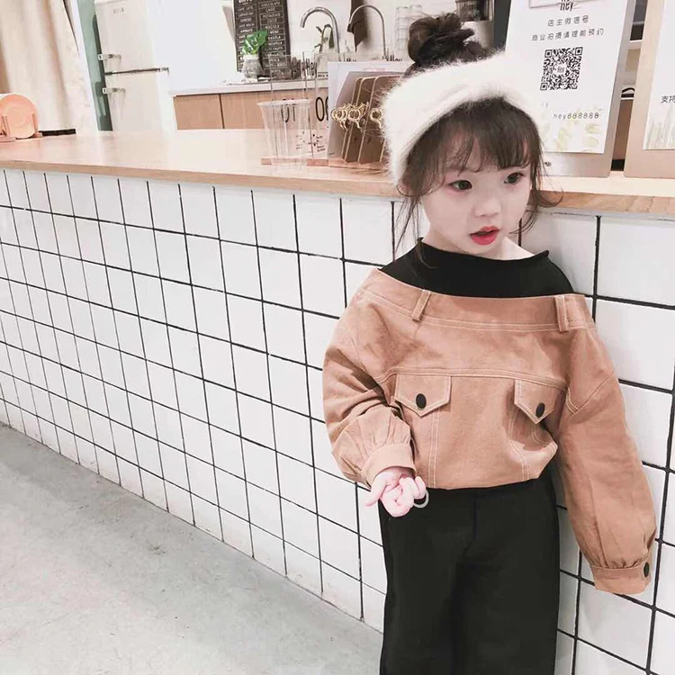 

Children's clothing girls 2018 spring new fashion Western suit sweater with wide leg pants two sets of fashion tide clothes