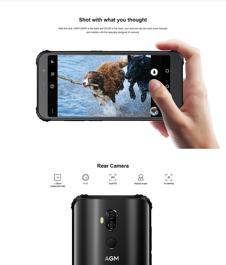 AGM X3 8 GB 256 GB смартфон 5,99 "FHD 18:9 Snapdragon 845 Octa Core 20MP + 24MP Android 8,1 OTG NFC IP68 Водонепроницаемый 4G мобильный телефон