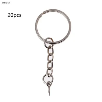 

20Pcs Screw Eye Pin Key Chains With Open Jump Ring Chain Extender DIY Jewelry Making Tool Ring Keychain