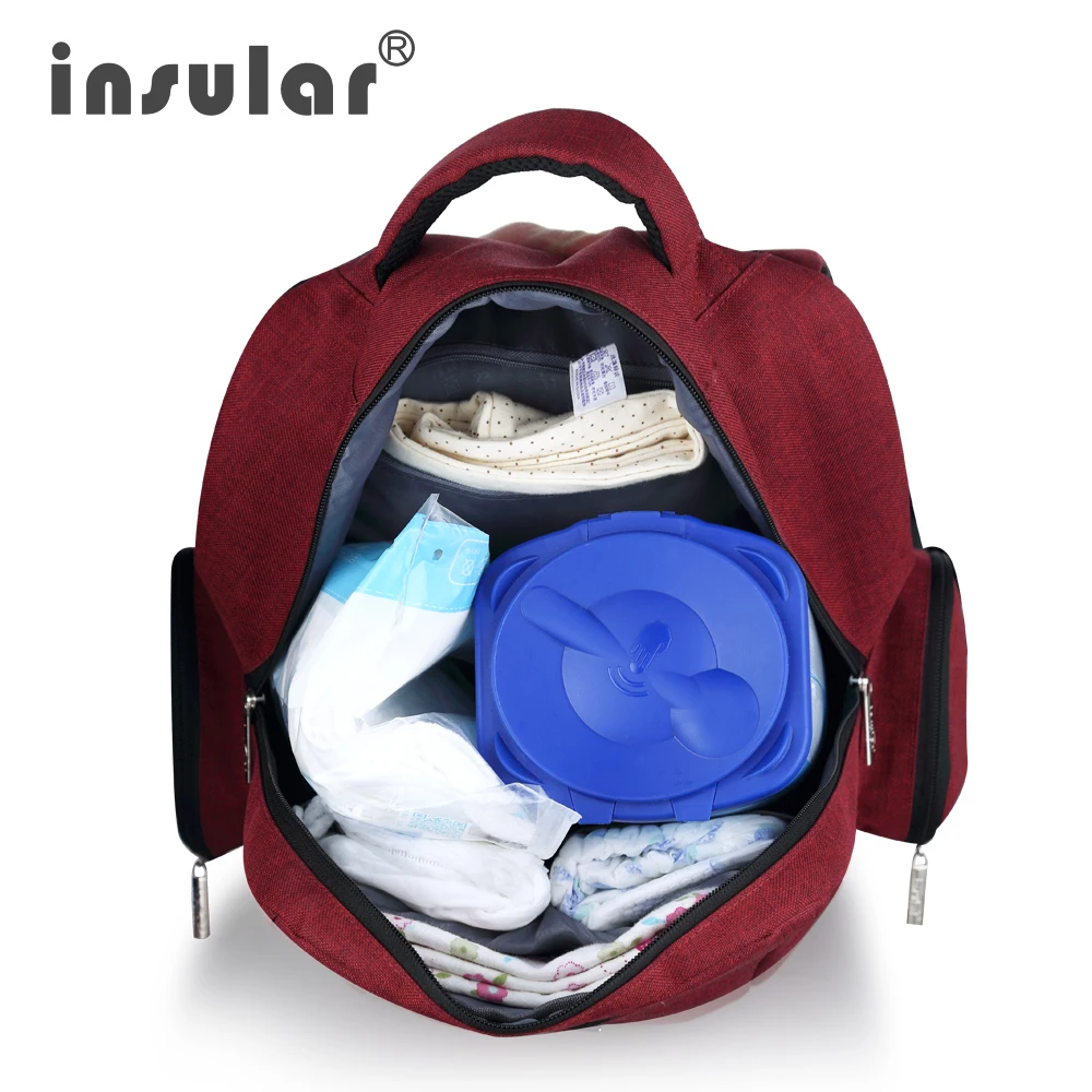 Insular الأزياء الحفاض مومياء الأمومة حقيبة التجارية قدرة كبيرة حقيبة الطفل حقيبة سفر انن التمريض للطفل الرعاية