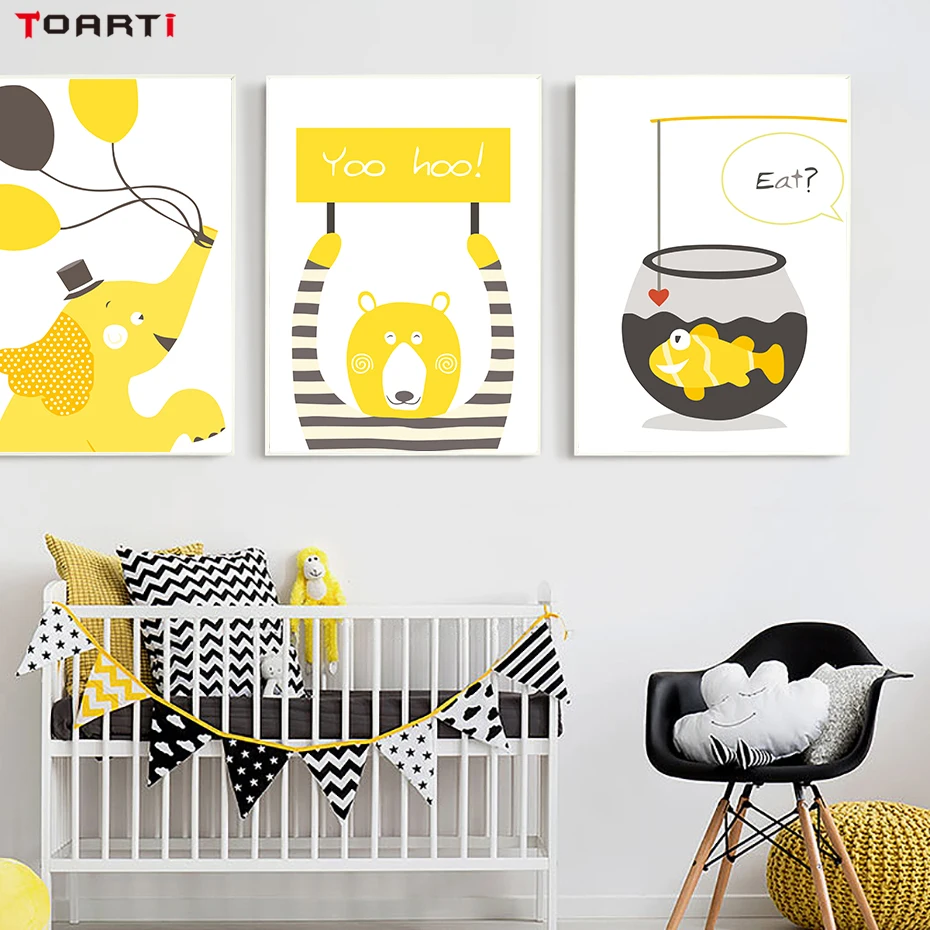 Cartoon Animals Wall Painting Prints (2)