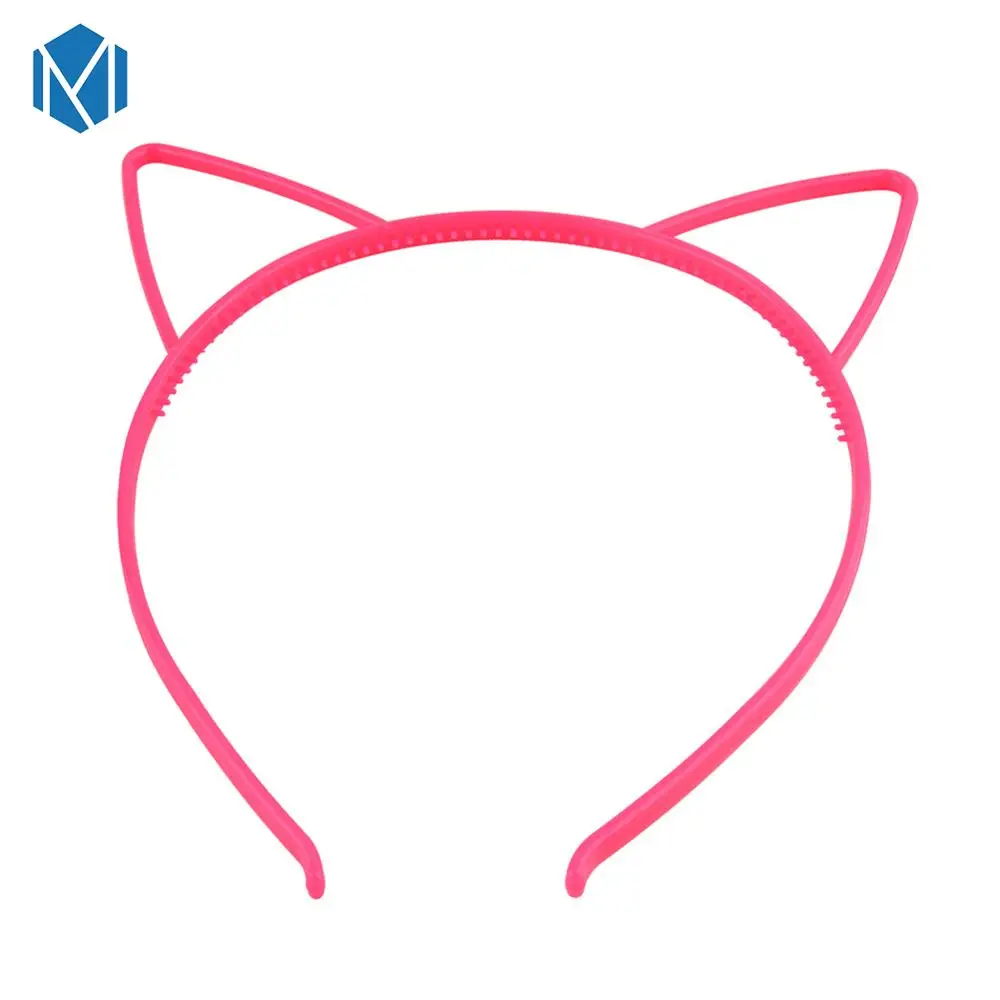 cat ear B M MISM 1 шт., ободки с кошачьими ушками для девочек, корона, тиара, принцесса, с пластиковым животным, лента для волос, Бабочка, бант, аксессуары, головные уборы для девочек - Цвет: cat ear B