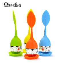 BalmyDays 4 шт Нержавеющая сталь Силиконовое ситечко для чая многоразовый чайные пакетики, милый Форма листьев пакетики для чая сито для пуэр чай фильтр для чай зеленый чай улун посуда для чая ситечко подарок