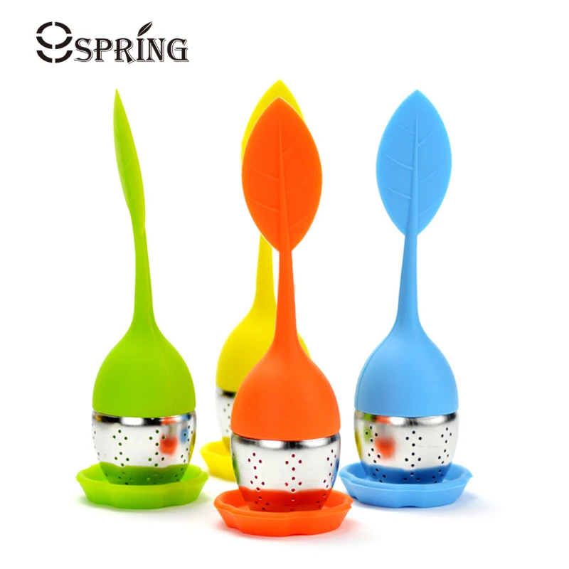 

4pcs Silicone Tea Strainer Cute Leaf Design Tea Infuser Filter Reusable Loose Leaf Tea Bags With Drop Tray Fancy Tea Accessories