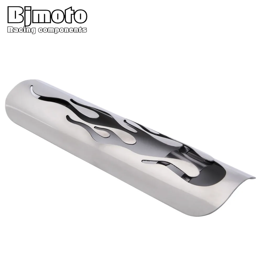 BJMOTO хром 9 ''Глушитель Трубы тепловой щит пламя крышка пятки защиты универсальный для Harley медь Cruiser на заказ