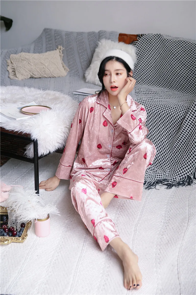 Smmoloa Женская бархатная зимняя Пижама теплая одежда для сна Preuche домашняя одежда