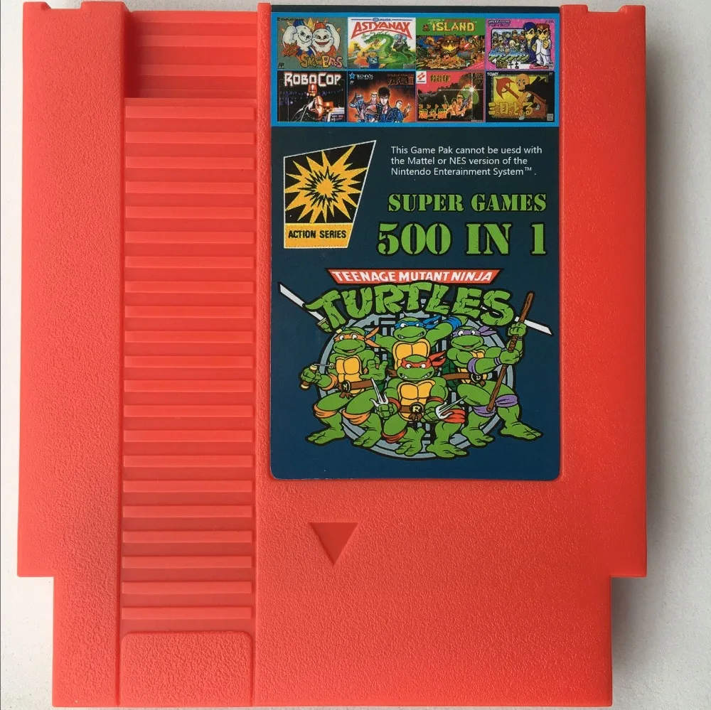 

500 In 1 72 pins 8 bit Game card with game Contra1 2 3 6 7 8 Turtles1 2 3 4 Sansuu1 2 3 4 5 Double Dragon Final Blood F1 Race