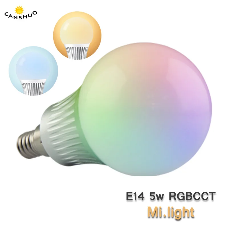 

Original Milight Lamps E14 5W RGB+CCT LED Bulb with WIFI Controller 16 Millions Colors Led Home Lighting Control by Smartphone